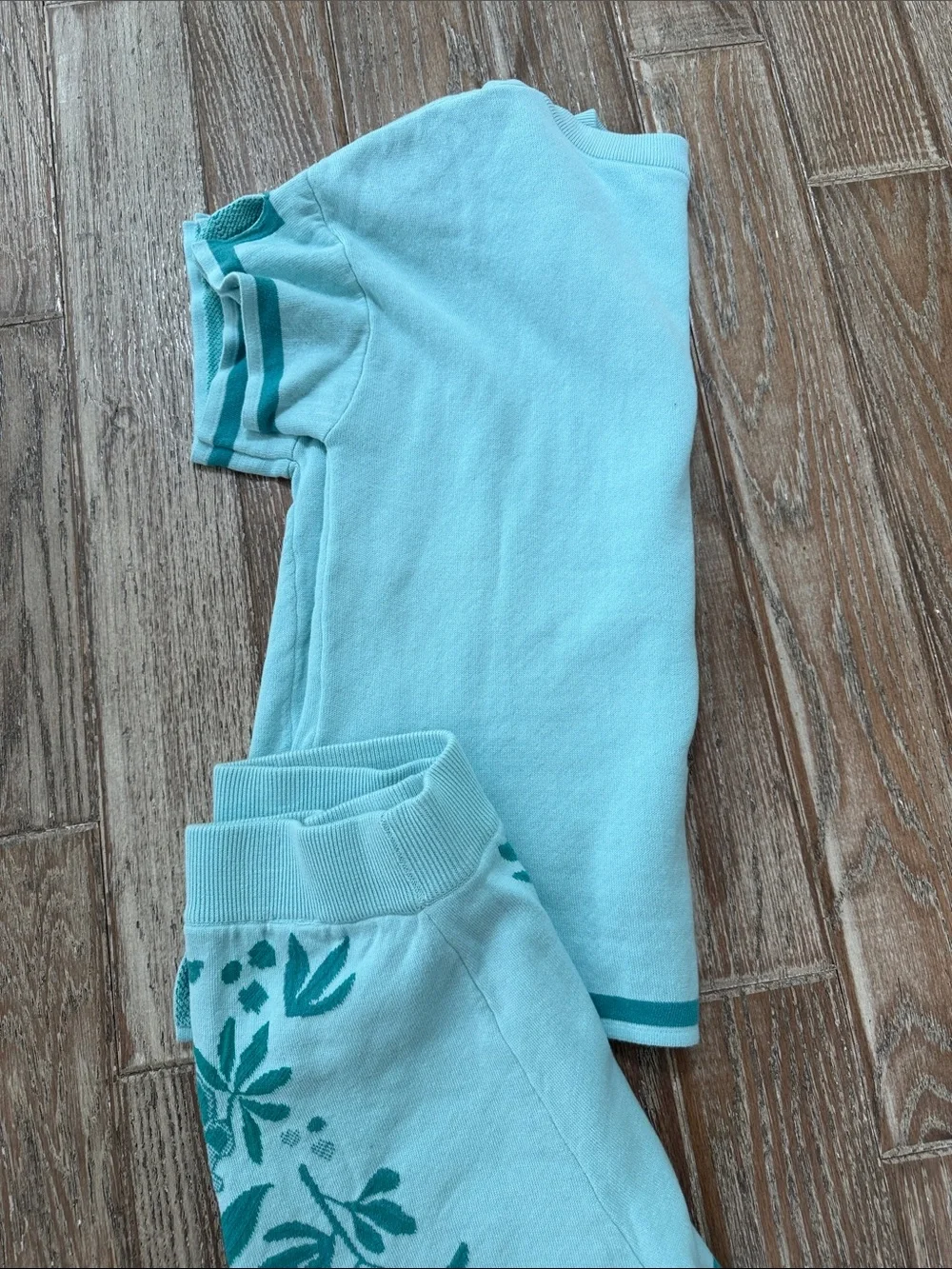 Mint Green Floral Knit Short Set
